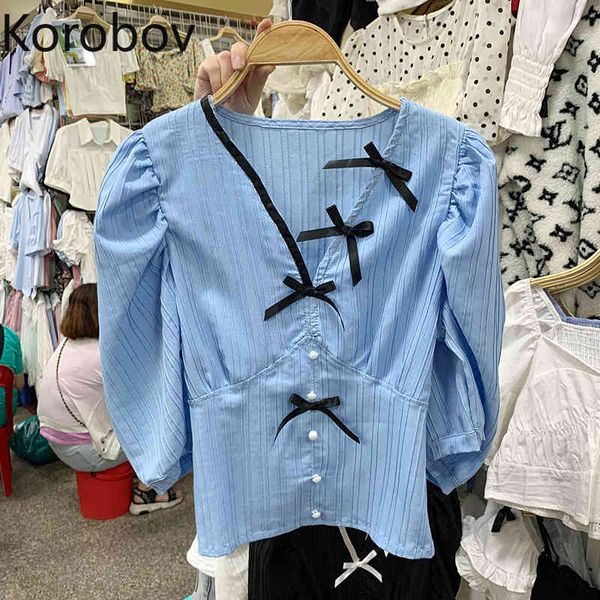 korobov new summer sweet chic women blouses korean puff sleeve crop shirts vintage elegant bow patchwork blusas mujer 210430, White
korobov new summer sweet chic women blouses korean puff sleeve crop shirts vintage elegant bow patchwork blusas mujer 210430, White