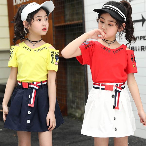 summer skirt sets girl short sleeves clothes suit letter t-shirt + skirt set 4-13 years kids child clothing outfit, White
summer skirt sets girl short sleeves clothes suit letter t-shirt + skirt set 4-13 years kids child clothing outfit, White