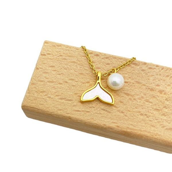 pendant necklaces stainless steel shell embed fish tail necklace for women pearl metal clavicle chain gold/rose gold color, Silver
pendant necklaces stainless steel shell embed fish tail necklace for women pearl metal clavicle chain gold/rose gold color, Silver