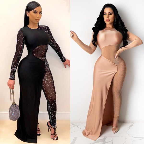 women jumpsuit sheer mesh rhinestones see through slim crew neck long sleeve club party overall elegant black skinny bodysuits women's, Black;white
women jumpsuit sheer mesh rhinestones see through slim crew neck long sleeve club party overall elegant black skinny bodysuits women's, Black;white