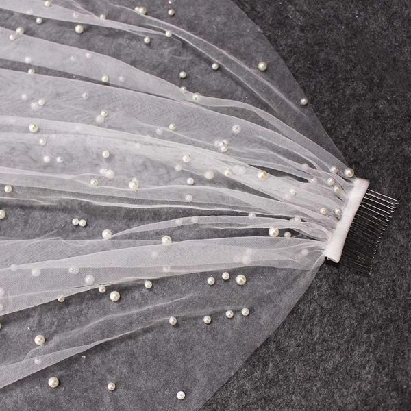 bridal veils arrival white pearls wedding veil one layer long with comb for bride accessories, Black
bridal veils arrival white pearls wedding veil one layer long with comb for bride accessories, Black