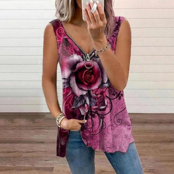 women's tanks & camis 2021 ladies v-neck vest zipper loose tank sleeveless print rose casual tees shirt, White
women's tanks & camis 2021 ladies v-neck vest zipper loose tank sleeveless print rose casual tees shirt, White