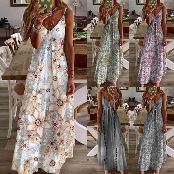 casual summer v neck womens dresses printing loose plus size maxi female sleeveless long vestidos de mujer, Black;gray
casual summer v neck womens dresses printing loose plus size maxi female sleeveless long vestidos de mujer, Black;gray