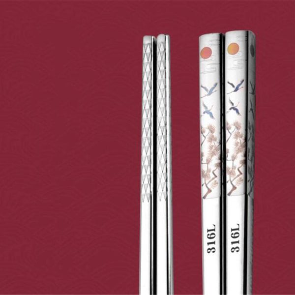 chopsticks 1 pair of titanium-plated 316l stainless steel non-slip 304 household anti-mold tableware long color
chopsticks 1 pair of titanium-plated 316l stainless steel non-slip 304 household anti-mold tableware long color