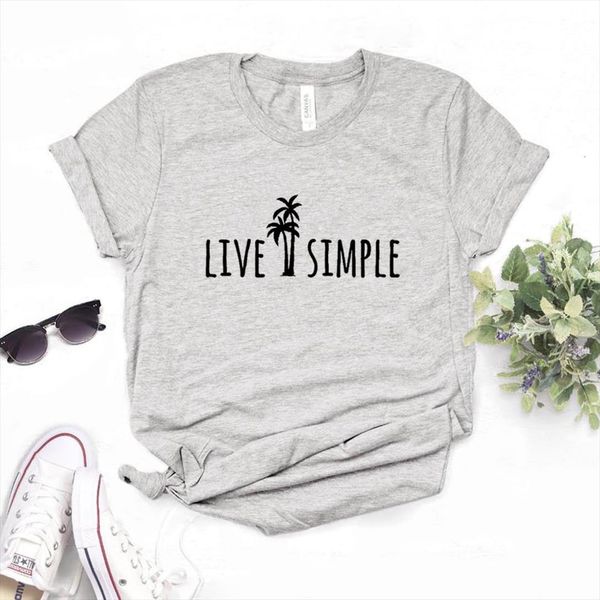 live simple palm tree print mens t shirts and women cotton casual funny shirt lady yong girl tee a, White;black
live simple palm tree print mens t shirts and women cotton casual funny shirt lady yong girl tee a, White;black