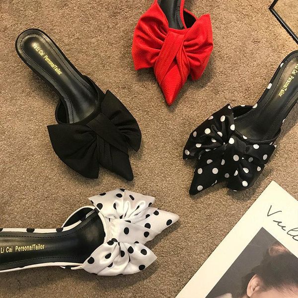 dress shoes 2021 spring satin pointed heels butterfly-knot half-slippers female stiletto sandals fashion outer wear mules, Black
dress shoes 2021 spring satin pointed heels butterfly-knot half-slippers female stiletto sandals fashion outer wear mules, Black