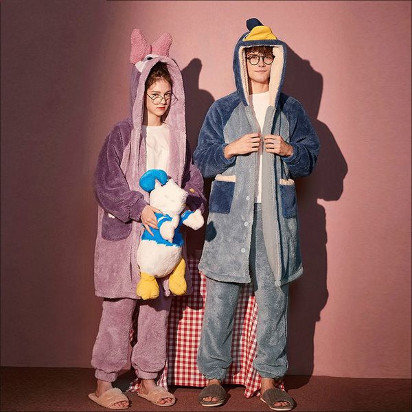 cartoon duck hat couple pajamas women flannel sleepwear mens home service suits autumn and winter thickened hooded nightgown, Black;red
cartoon duck hat couple pajamas women flannel sleepwear mens home service suits autumn and winter thickened hooded nightgown, Black;red