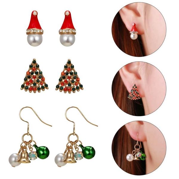 stud rinhoo 3 pairs/set christmas earrings hat tree bells xmas year gift for women, Golden;silver
stud rinhoo 3 pairs/set christmas earrings hat tree bells xmas year gift for women, Golden;silver