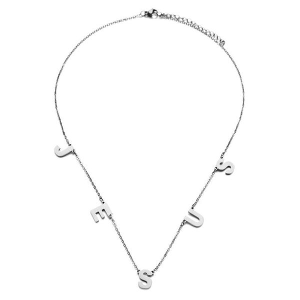 chains 100% stainless steel jesus letter necklace rolo chain for gold color sliver fashion jewelry accessories, Silver
chains 100% stainless steel jesus letter necklace rolo chain for gold color sliver fashion jewelry accessories, Silver