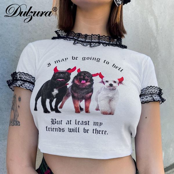 lace patchwork letter dogs print women short sleeve t shrit cotton crop bodycon streetwear casual 2021 summer, Black;white
lace patchwork letter dogs print women short sleeve t shrit cotton crop bodycon streetwear casual 2021 summer, Black;white