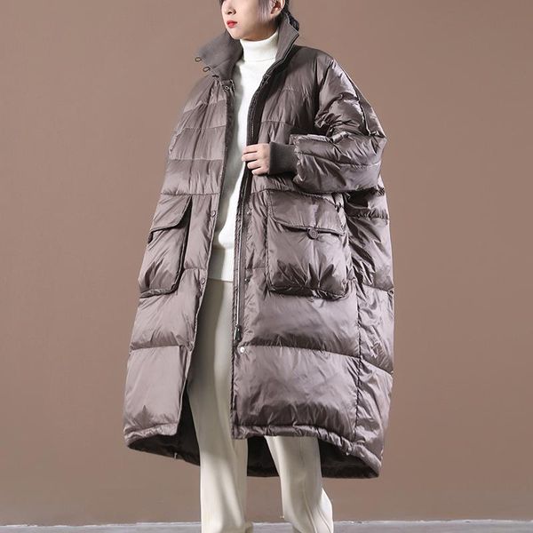 women's down & parkas winter women thick warm 90% white duck long parka casual female pocket zipper snow outwear loose jackets, Black
women's down & parkas winter women thick warm 90% white duck long parka casual female pocket zipper snow outwear loose jackets, Black