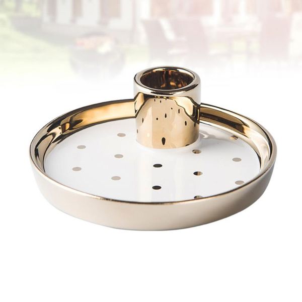 1pc plated candlestick candle holder tableceramic ring jewelry tray for home (golden) candles
1pc plated candlestick candle holder tableceramic ring jewelry tray for home (golden) candles