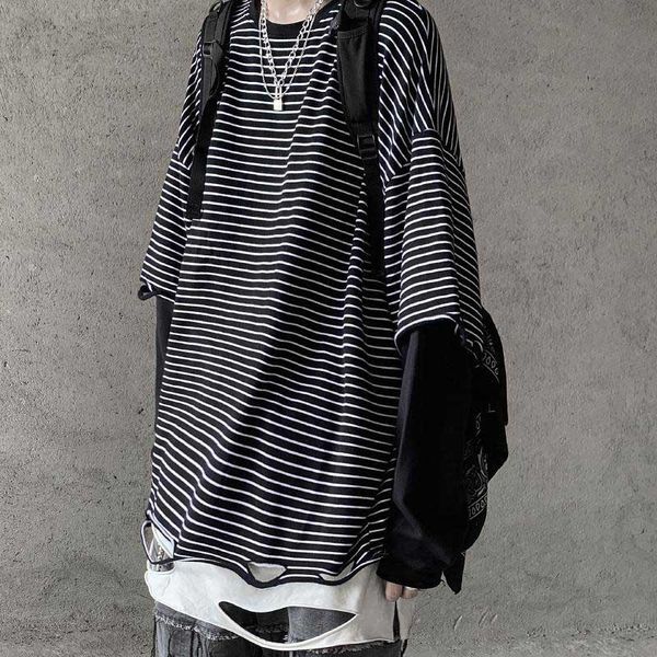 women's hoodies & sweatshirts long-sleeve with striped sleeves, large-size a torn hole, korean street style, feminine and male he48, Black
women's hoodies & sweatshirts long-sleeve with striped sleeves, large-size a torn hole, korean street style, feminine and male he48, Black
