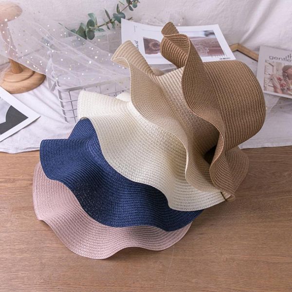 wide brim hats simple dome straw hat female summer sun sunscreen beach for beautiful girl, Blue;gray
wide brim hats simple dome straw hat female summer sun sunscreen beach for beautiful girl, Blue;gray