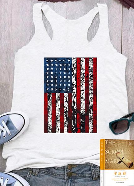 Camisoles Fashion Vest Women' Flag Independence Day Printed Sleeveless I-shaped, White
Camisoles Fashion Vest Women' Flag Independence Day Printed Sleeveless I-shaped, White