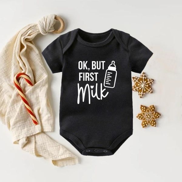 rompers ok but first milk printed funny born clothes short sleeve cotton boys girls infant jumpsuit baby shower gifts, Blue
rompers ok but first milk printed funny born clothes short sleeve cotton boys girls infant jumpsuit baby shower gifts, Blue