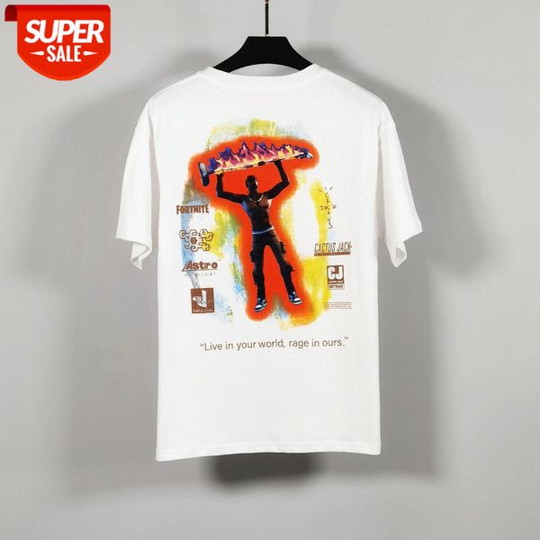 travis scott cactus jack fortnite rage emote short sleeve t-shirt #mk0n, White;black