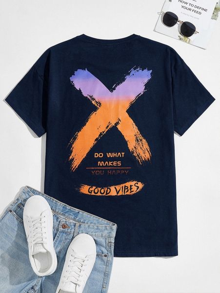 men slogan graphic tee r8xb#, White;black 
men slogan graphic tee r8xb#, White;black