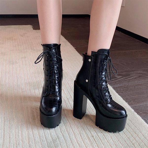 boots 2021 fashion women's very day high thick-soled zipper lace-up color matching heel ankle, Black
boots 2021 fashion women's very day high thick-soled zipper lace-up color matching heel ankle, Black