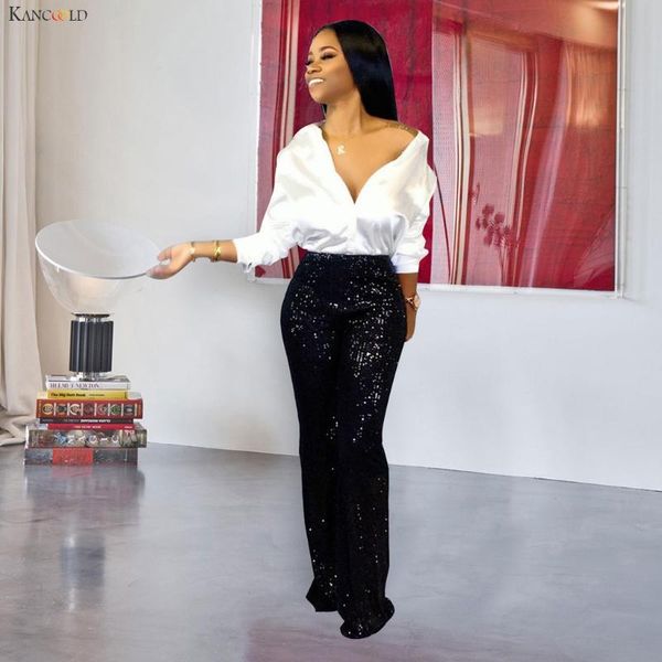 women's pants & capris kancoold fashion lady high waisted loose style sequin cloth plus size trousers party women 2021oct29, Black;white
women's pants & capris kancoold fashion lady high waisted loose style sequin cloth plus size trousers party women 2021oct29, Black;white