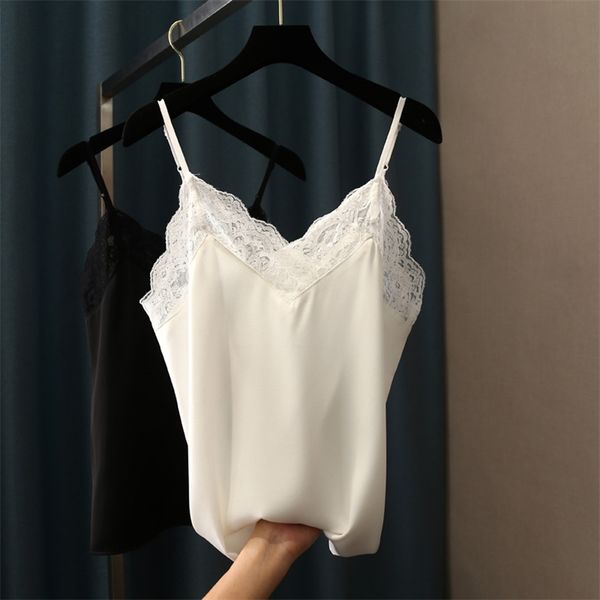 lace crop summer women camis silk satin tank camisole sleeveless vest roupas femin cropped binder trans 210507, White
lace crop summer women camis silk satin tank camisole sleeveless vest roupas femin cropped binder trans 210507, White