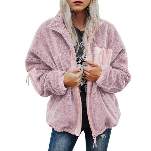 women's jackets fleece women solid jacket loose zipper casual ladies warm coats pockets long sleeve turn down colalr female fashion out, Black;brown
women's jackets fleece women solid jacket loose zipper casual ladies warm coats pockets long sleeve turn down colalr female fashion out, Black;brown