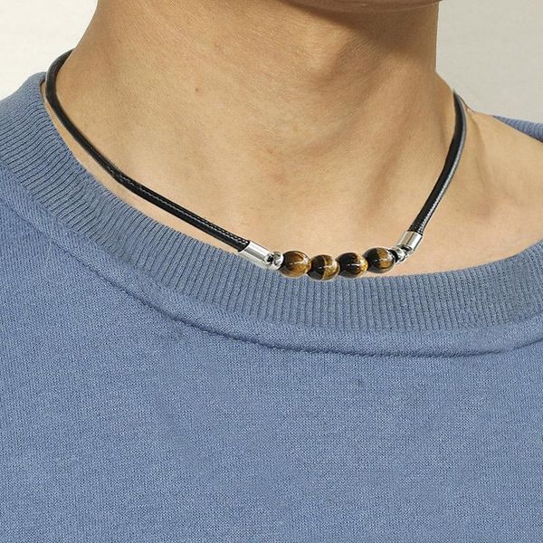 pendant necklaces 2021 simple fashion tiger eye bead necklace for men classic handmade natural strand beads leather rope jewelry gift, Silver
pendant necklaces 2021 simple fashion tiger eye bead necklace for men classic handmade natural strand beads leather rope jewelry gift, Silver