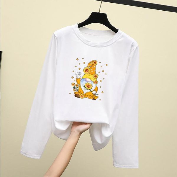 women's blouses & shirts ladies autumn funny fashion blouse sunflower print o-neck long sleeve camisetas de mujer casual, White
women's blouses & shirts ladies autumn funny fashion blouse sunflower print o-neck long sleeve camisetas de mujer casual, White