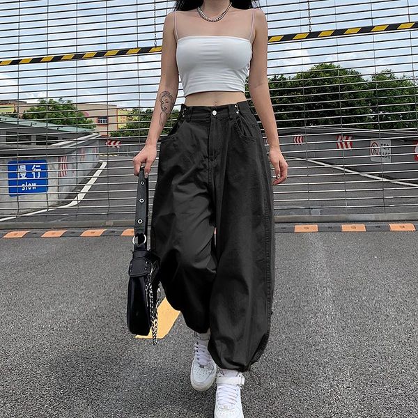women's pants & capris streetwear loose cargo women high waist casual jogger girls hip hop dance harem pant korean 90s bloomers bf bagg, Black;white
women's pants & capris streetwear loose cargo women high waist casual jogger girls hip hop dance harem pant korean 90s bloomers bf bagg, Black;white