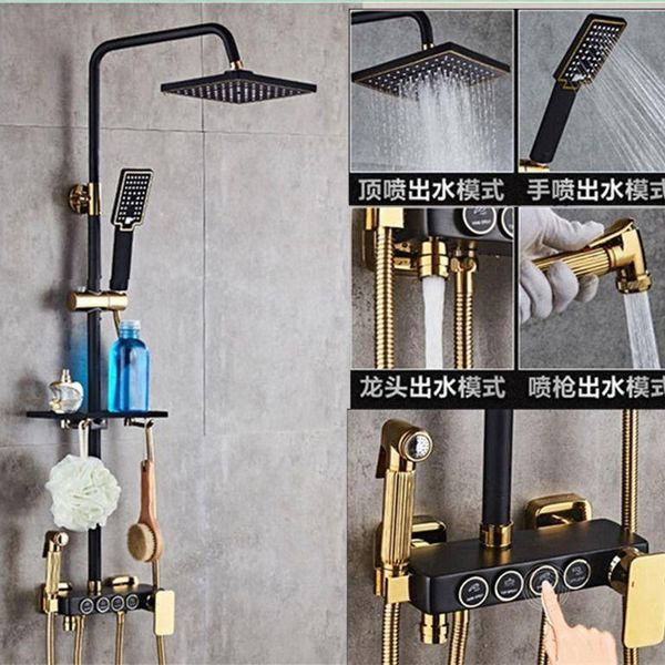 black gold copper shower shower set bath faucet switch dark light-mounted mixing valve nozzle bath spray bathroom faucets
black gold copper shower shower set bath faucet switch dark light-mounted mixing valve nozzle bath spray bathroom faucets