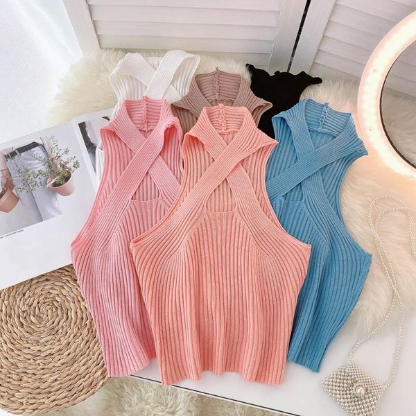 women's tanks & camis chic beach style criss-cross halter collar women knitted summer sleeveless hollow-out knitting short, White
women's tanks & camis chic beach style criss-cross halter collar women knitted summer sleeveless hollow-out knitting short, White