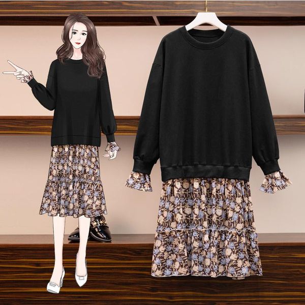 casual dresses ehqaxin 2021 womens autumn fashion large size sweater stitching floral long sleeve loose dress female style l-4xl, Black;gray
casual dresses ehqaxin 2021 womens autumn fashion large size sweater stitching floral long sleeve loose dress female style l-4xl, Black;gray
