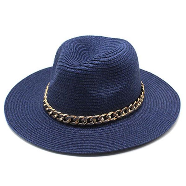 wide brim hats fashion straw hat with chain women flat outdoor leisure sun seaside sunshade beach, Blue;gray
wide brim hats fashion straw hat with chain women flat outdoor leisure sun seaside sunshade beach, Blue;gray