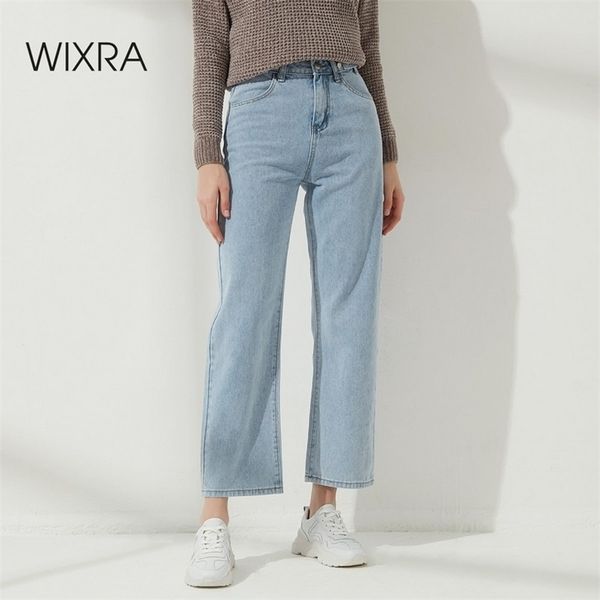 wixra womens classic streetwear straight denim long pants ladies high waist five buttons pockets casual jeans 210708, Blue
wixra womens classic streetwear straight denim long pants ladies high waist five buttons pockets casual jeans 210708, Blue