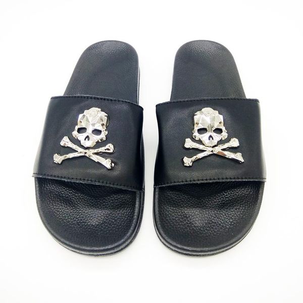 slippers women's summer couple cow leather sandals black skull designer women slides indoor home shoes flip-flops big size 45
slippers women's summer couple cow leather sandals black skull designer women slides indoor home shoes flip-flops big size 45