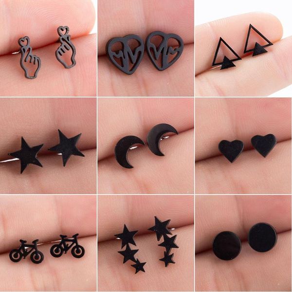 stud smjel stainless steel earrings geometric women men hip hop black star moon earring fashion jewelry gift for friend, Golden;silver
stud smjel stainless steel earrings geometric women men hip hop black star moon earring fashion jewelry gift for friend, Golden;silver