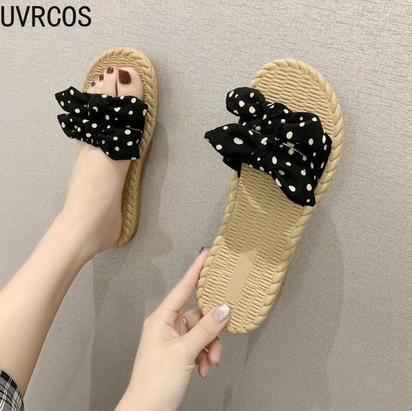 fashion women's slippers vamp polka dot bowknot modification small fresh casual wild beach outdoor, Black
fashion women's slippers vamp polka dot bowknot modification small fresh casual wild beach outdoor, Black