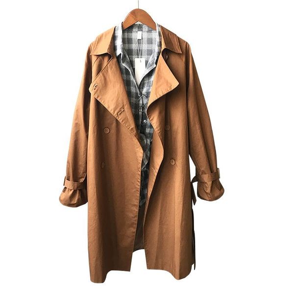 women's trench coats daily apparel female 2021 fashion casual long sleeve korean autumn lapel caramel coat windbreaker for women, Tan;black
women's trench coats daily apparel female 2021 fashion casual long sleeve korean autumn lapel caramel coat windbreaker for women, Tan;black