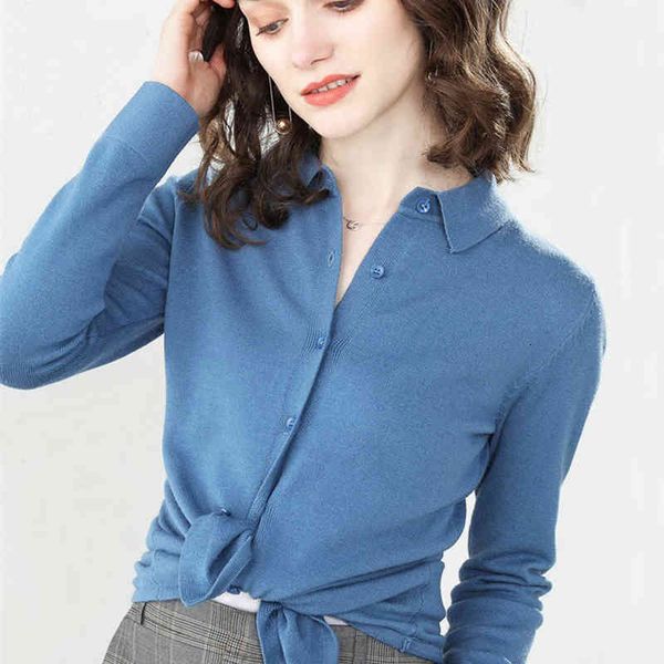 women's knits & tees polo collar knitting cardigan sweater shirt loose coat lapel rendering short fund long sleeve woman hj9b, White
women's knits & tees polo collar knitting cardigan sweater shirt loose coat lapel rendering short fund long sleeve woman hj9b, White