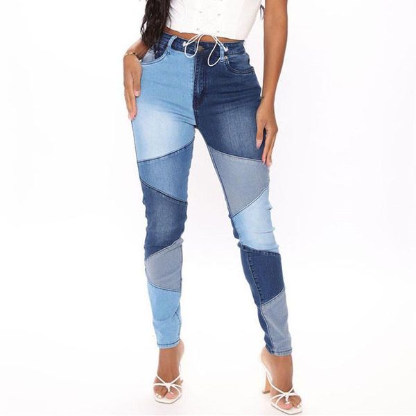 women's jeans blue patchwork women high waist stretch skinny color block stitching denim trousers lady vintage pencil pants fall
women's jeans blue patchwork women high waist stretch skinny color block stitching denim trousers lady vintage pencil pants fall
