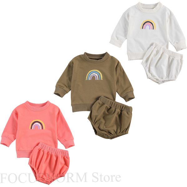 0-24m newborn baby girls boys clothes sets rainbow print long sleeve pullover sweatshirt shorts 2pcs outfits, White
0-24m newborn baby girls boys clothes sets rainbow print long sleeve pullover sweatshirt shorts 2pcs outfits, White