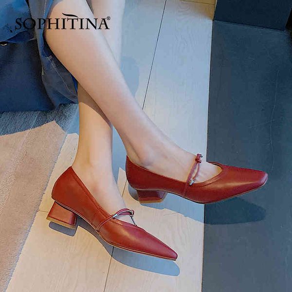sophitina concise solid color female pumps sweet bow genuine leather shoes handmade square toe shallow mouth women's shoes ao594 210513, Black
sophitina concise solid color female pumps sweet bow genuine leather shoes handmade square toe shallow mouth women's shoes ao594 210513, Black
