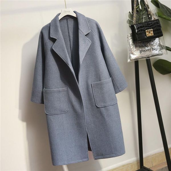 women's wool & blends simple oversized women fall winter 2021 woolen coat solid fashion open stitch loose -5xl high street jackets wb, Black
women's wool & blends simple oversized women fall winter 2021 woolen coat solid fashion open stitch loose -5xl high street jackets wb, Black