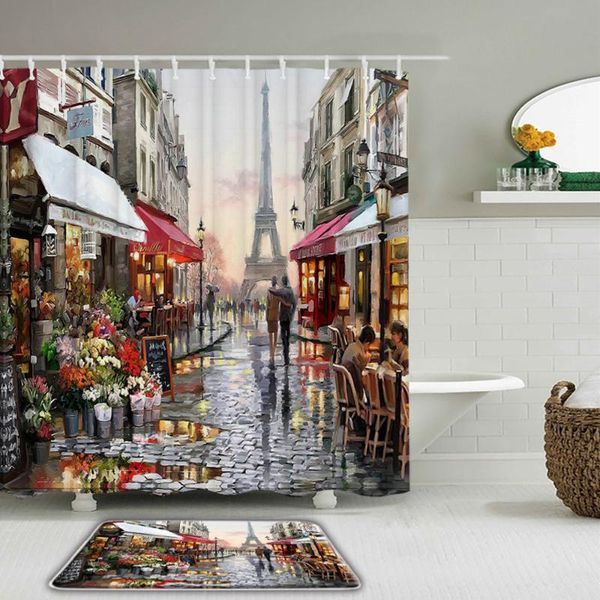 oil painting scenery waterproof shower curtains set paris tower polyester bathroom non-slip toilet rug bath mat
oil painting scenery waterproof shower curtains set paris tower polyester bathroom non-slip toilet rug bath mat