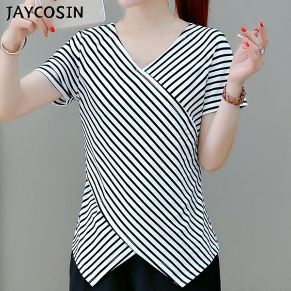 women's t-shirt fashion ladies' short sleeved lrregularity shirt with v neck stripe oversize 90s trends women 2021 summer, White
women's t-shirt fashion ladies' short sleeved lrregularity shirt with v neck stripe oversize 90s trends women 2021 summer, White