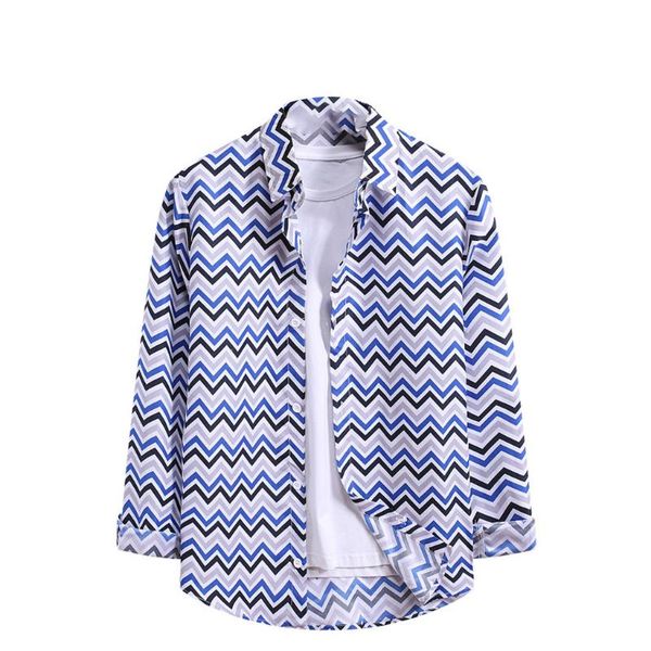 men long sleeve shirt striped printed hawaiian holiday loose buttons man fashion high street shirts beach men's casual, White;black
men long sleeve shirt striped printed hawaiian holiday loose buttons man fashion high street shirts beach men's casual, White;black