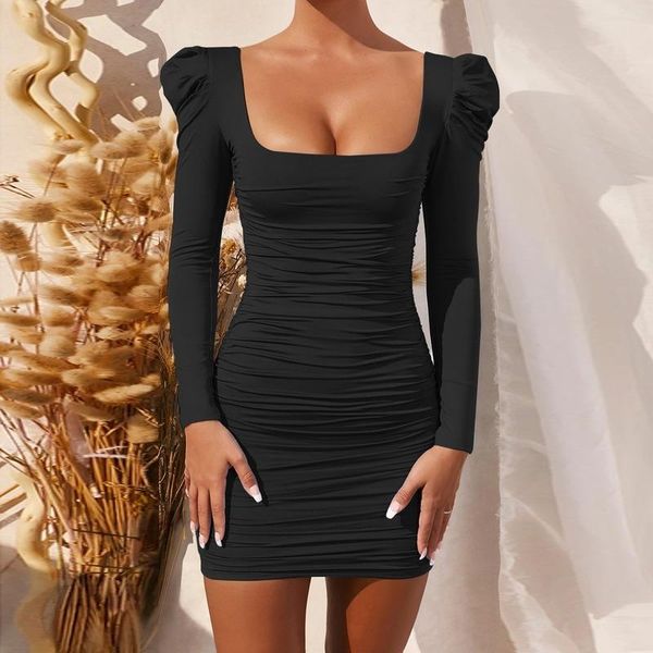spring autumn square collar club bodycon party dress basic puff sleeve wrap ruched slim mini woman fashion casual dresses, Black;gray
spring autumn square collar club bodycon party dress basic puff sleeve wrap ruched slim mini woman fashion casual dresses, Black;gray
