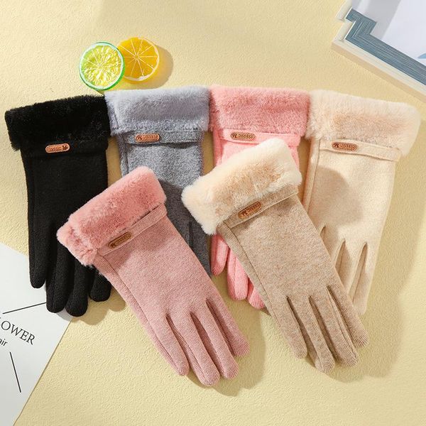 sports gloves winter women fashion elegant knitting imitate wool plus velvet thicken warm touch screen plush wrist cycling mittens, Black
sports gloves winter women fashion elegant knitting imitate wool plus velvet thicken warm touch screen plush wrist cycling mittens, Black