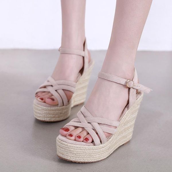 sandals 2021 rope woven high heels platform women's hollow peep toe wedge black belt buckle casual women shoes
sandals 2021 rope woven high heels platform women's hollow peep toe wedge black belt buckle casual women shoes