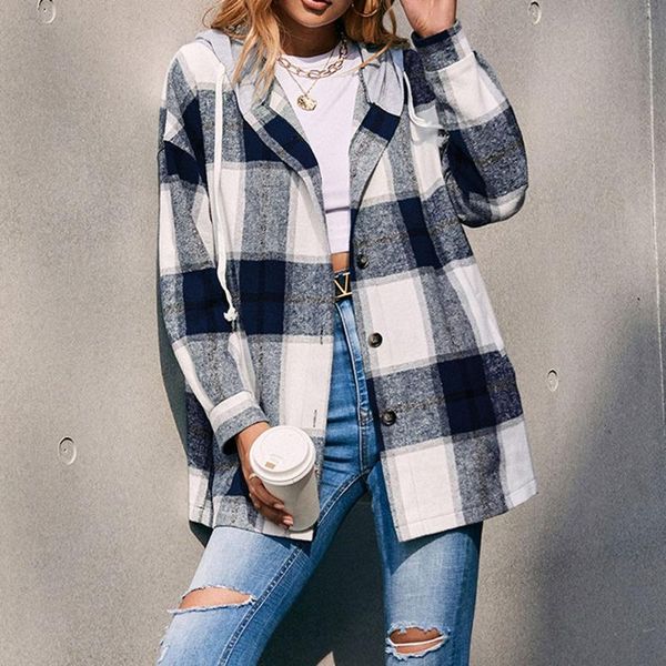 women's jackets autumn loose overshirt womens plaid shirts button down flannel hooded cardigan long sleeve pockets blouse #8, Black;brown
women's jackets autumn loose overshirt womens plaid shirts button down flannel hooded cardigan long sleeve pockets blouse #8, Black;brown